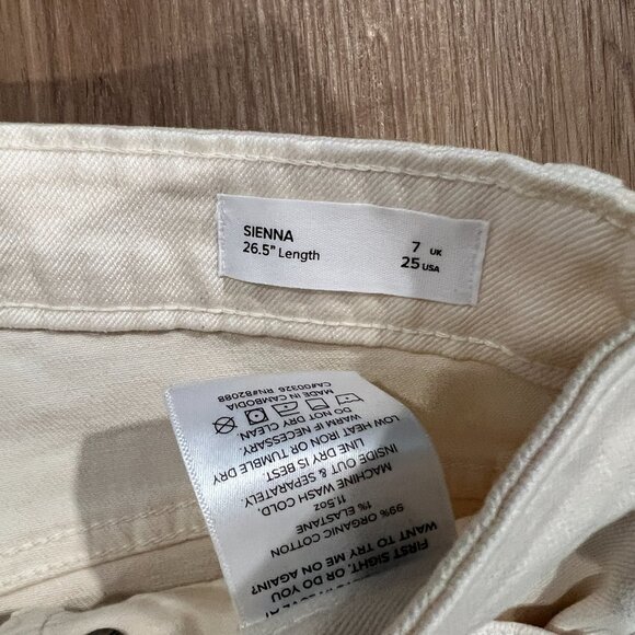 NWT Outland Denim Sienna White Jeans Cropped Wide Leg Size 25 - Picture 8 of 12